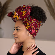 Afrikanisches rotes Blumenleben / Kopftuch